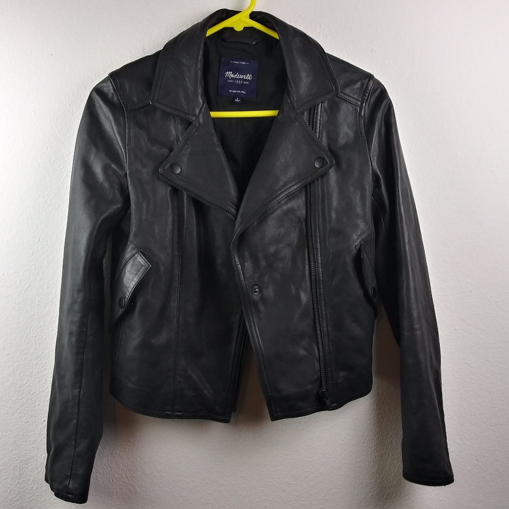 MADEWELL Black on Black Leather Moto Jacket(S)
